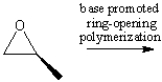 Provide the structure of poly(propylene oxide) that is formed by base catalyzed ring opening polymerization of the propylene oxide shown below.  