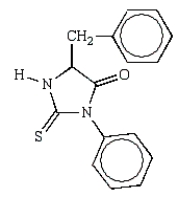 The structure of the phenylhydantoin derived from the _____ cycle of the Edman degradation of Phe-Ala-Ser is  