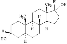The structure of andosterone is given below.   The following is produced when andosterone is treated with NaBH<sub>4</sub> in ethanol.  
