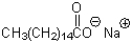 Circle the hydrophilic part of sodium palmitate, a soap that is the sodium salt of a fatty acid, and put a rectangle around the hydrophobic part.  