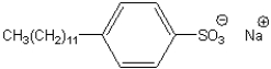 Circle the hydrophilic part of sodium 4-dodecylbenzenesulfonate, a synthetic detergent, and put a rectangle around the hydrophobic part.  