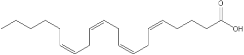 Arachidonic acid is a C<sub>20</sub> acid that is involved in the biosynthesis of prostaglandins, an important class of biomolecules. Provide the IUPAC name of arachidinic acid.  