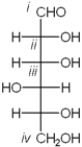 Which carbon in the following carbohydrate is the anomeric carbon?   A)  i B)  ii C)  iii D)  iv