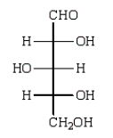 Reduction of an optically active aldopentose with NaBH<sub>4</sub> gives an optically inactive alditol. The aldopentose could be:  
