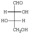 Oxidation of optically active D-erythrose with nitric acid produces optically inactive meso-tartaric acid (below).   The structure of D-erythrose is shown below.  
