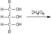 What are the major organic products obtained from treatment of a 1,2,3-triol with periodic acid in water?  