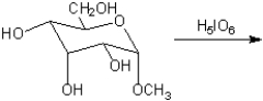 What are the major organic products obtained from treatment of a methyl glycoside with periodic acid in water?  