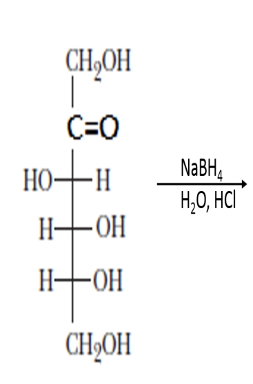 Identify the products of the following reaction. ​   A)  D-mannitol and D-glucitol B)  D-xylitol and D-mannitol C)  D-glucitol and D-xylitol D)  D-xylitol and D-glucitol
