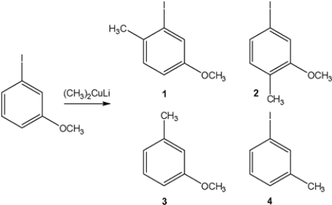 What is the major organic product obtained from the following reaction?   A)  1 B)  2 C)  3 D)  4
