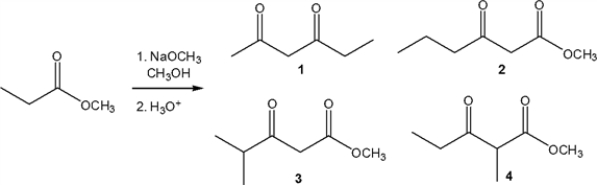 What is the major organic product obtained from the following reaction?   A)  1 B)  2 C)  3 D)  4