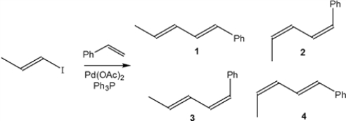 What is the major organic product obtained from the following reaction?   A)  1 B)  2 C)  3 D)  4