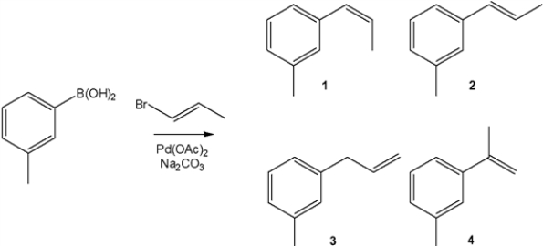 What is the major organic product obtained from the following reaction?   A)  1 B)  2 C)  3 D)  4