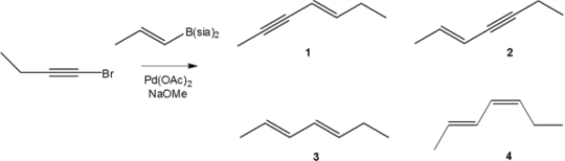 What is the major organic product obtained from the following reaction?   A)  1 B)  2 C)  3 D)  4