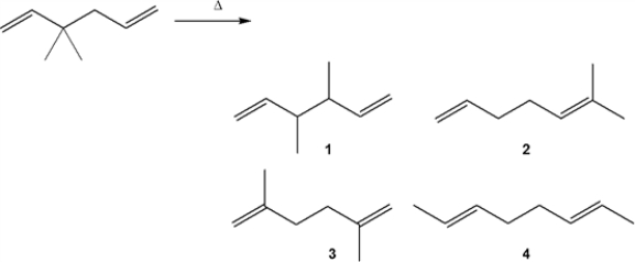 What is the major organic product obtained from the following reaction?   A)  1 B)  2 C)  3 D)  4