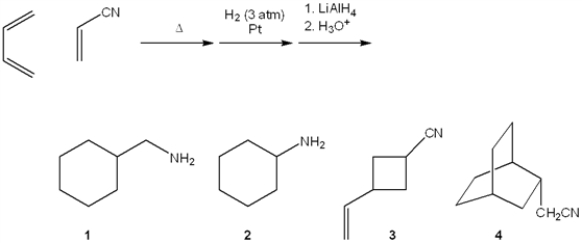 What is the major organic product of the following sequence of reactions?   A)  1 B)  2 C)  3 D)  4