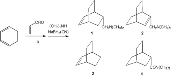 What is the major organic product of the following sequence of reactions?   A)  1 B)  2 C)  3 D)  4