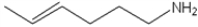 What is the IUPAC name of the following compound?   A)  (E) -1-amino-4-hexene B)  (E) -6-amino-2-hexene C)  3-allyl 1-aminopropane D)  (Z) -1-amino-2-hexene
