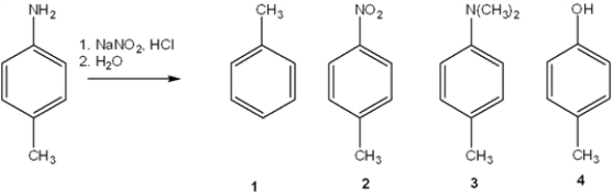 What is the major organic product obtained from the following reaction?   A)  1 B)  2 C)  3 D)  4