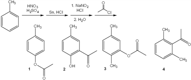 What is the major organic product obtained from the following sequence of reactions?   A)  1 B)  2 C)  3 D)  4