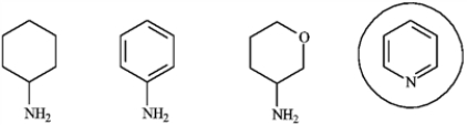 The compound circled below represents a heterocyclic amine.