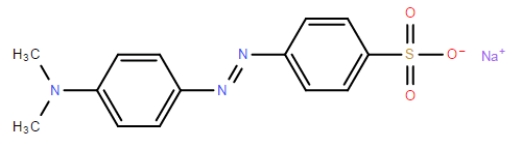 The given compound is commonly used as an indicator in acid-base titrations. Identify the compound. ​   A)  Methyl orange B)  Phenolphthalein C)  Bromocresol green D)  Bromothymol blue