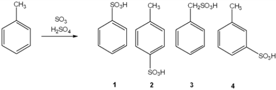What is the major organic product obtained from the following reaction?   A)  1 B)  2 C)  3 D)  4