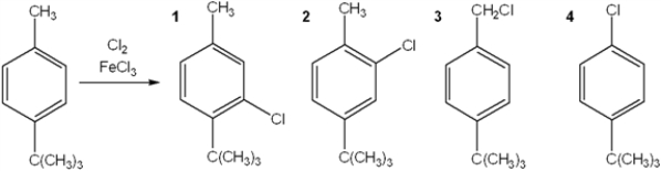 What is the major organic product obtained from the following reaction?   A)  1 B)  2 C)  3 D)  4