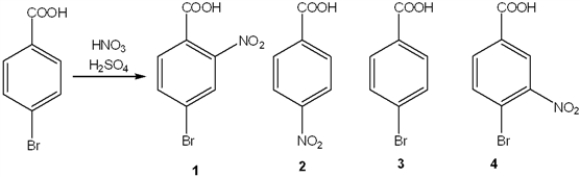 What is the major organic product obtained from the following reaction?   A)  1 B)  2 C)  3 D)  4