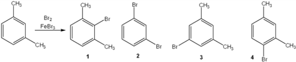 What is the major organic product obtained from the following reaction?   A)  1 B)  2 C)  3 D)  4