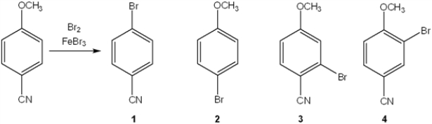 What is the major organic product obtained from the following reaction?   A)  1 B)  2 C)  3 D)  4
