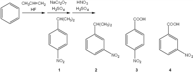 What is the major organic product obtained from the following sequence of reactions?   A)  1 B)  2 C)  3 D)  4