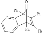 Tetracyclone (shown below) is often used to trap benzynes as Diels-Alder adducts.   The structure of the Diels-Alder adduct that results when benzyne is trapped by tetracyclone would be  