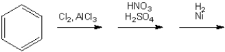 What is the major organic product obtained from the following reaction (assume that mixtures of ortho and para disubstituted compounds can be separated; continue the synthesis with either one)?  