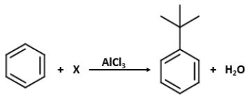 Identify  X  in the given reaction. ​   A)  3-methyl-2-propanol B)  2-methyl-2-butanol C)  2-methyl-2-propanol D)  3-methyl-2-butanol