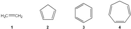 Which of the following molecules is the most acidic?   A)  1 B)  2 C)  3 D)  4