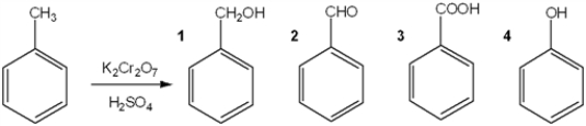 What is the major organic product obtained from the following reaction?   A)  1 B)  2 C)  3 D)  4