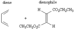 Consider the following structure.   This substance could be produced by the reaction of the following diene and dienophile.  