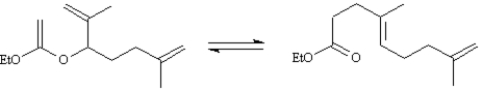 Consider the following reaction.   This is an example of a sigmatropic reaction with a [3,3]-shift.