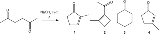 What is the major organic product obtained from the following reaction?   A)  1 B)  2 C)  3 D)  4