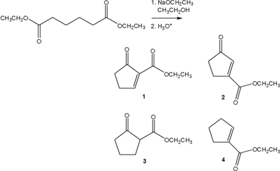 What is the major organic product obtained from the following reaction?   A)  1 B)  2 C)  3 D)  4