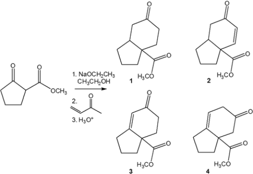 <strong>What is the major organic product obtained from the following reaction? </strong> A) 1 B) 2 C) 3 D) 4