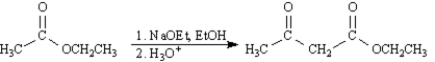 Consider the following types of reactions: 1. aldol condensation 2. Claisen condensation 3. Robinson annulation 4. Dieckmann condensation 5. Michael reaction Classify the following reactions by placing the appropriate number in the blank. ______