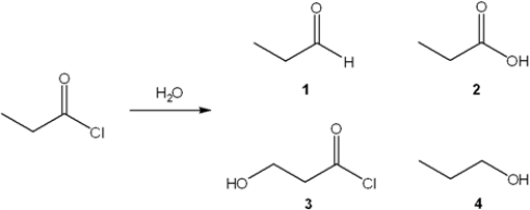 What is the major organic product obtained from the following reaction?   A)  1 B)  2 C)  3 D)  4