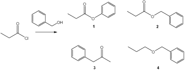 What is the major organic product obtained from the following reaction?   A)  1 B)  2 C)  3 D)  4