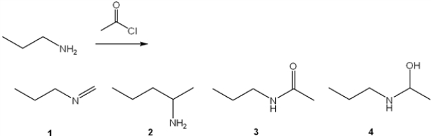 What is the major organic product obtained from the following reaction?   A)  1 B)  2 C)  3 D)  4