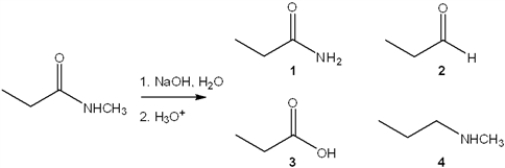 What is the major organic product obtained from the following reaction?   A)  1 B)  2 C)  3 D)  4