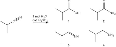 What is the major organic product obtained from the following reaction?   A)  1 B)  2 C)  3 D)  4