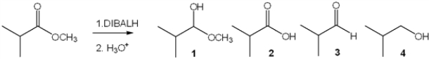 What is the major organic product obtained from the following reaction?   A)  1 B)  2 C)  3 D)  4