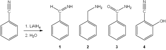 What is the major organic product obtained from the following reaction?   A)  1 B)  2 C)  3 D)  4