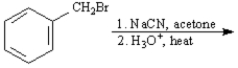 The product of the following reaction would be classified as a carboxylic acid.  